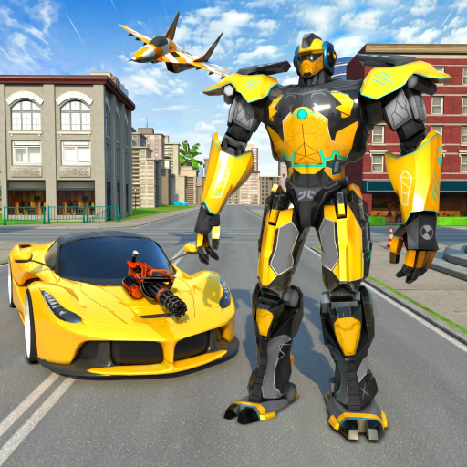 Mech City Defenders — robot transformation game art
